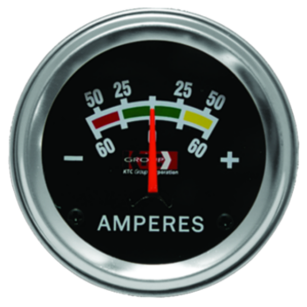 Medidor amperimetro bateria 60-60 t.negro-aro cromado ktc