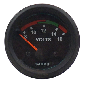 Medidor voltimetro 12v negro t.negro-aro negro gpm