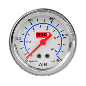 Medidor aire aguja sencilla mecanico 150psi t.blanco-aro cromado ktc