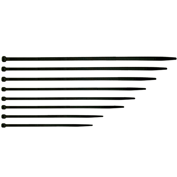 ABRAZADERA (BOLSAX100) PLASTICA NEGRA 368X7.6MM