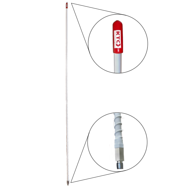 LATIGO ANTENA BLANCO CON CAPUCHO ROJO -DECORATION- 8.5X1220mm (0.34X48.04) 1PC