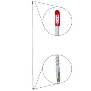 LATIGO ANTENA BLANCO CON CAPUCHO ROJO “DECORATION” 8.5X900mm (0.34"X36.62") 1PC