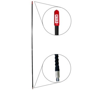 LATIGO ANTENA NEGRO CON CAPUCHO ROJO “DECORATION” 6.5X1220mm (0.2559"X47.2441") BOLSA 1PC