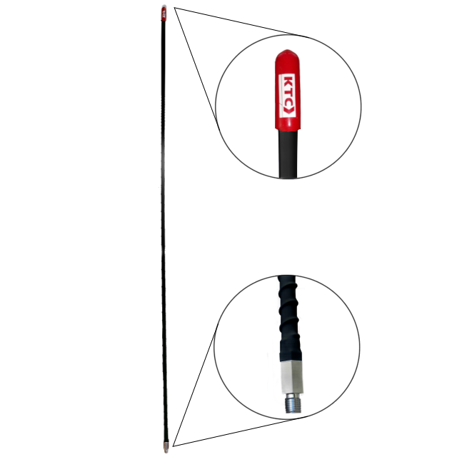 LATIGO ANTENA NEGRO CON CAPUCHO ROJO “DECORATION” 6.5X1220mm (0.2559"X47.2441") BOLSA 1PC