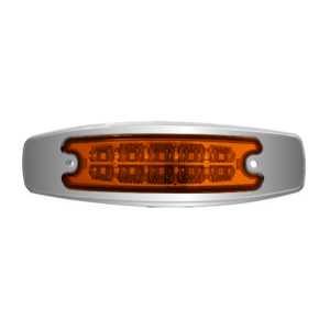 LAMPARA DEMARCADORA 10 LED AMBAR 2 FUNCIONES CON BISEL EN ABS Y CABLES 12V