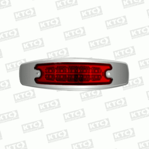 LAMPARA DEMARCADORA 10 LED ROJO 2 FUNCIONES CON BISEL EN ABS Y CABLES 12V