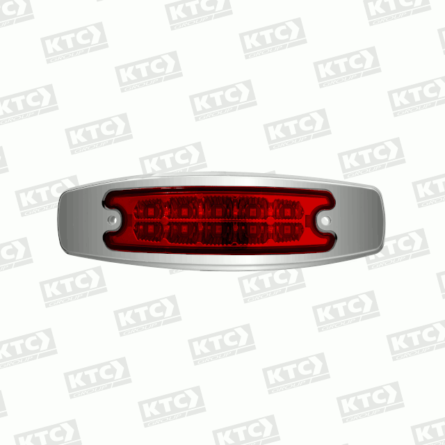 LAMPARA DEMARCADORA 10 LED ROJO 2 FUNCIONES CON BISEL EN ABS Y CABLES 12V