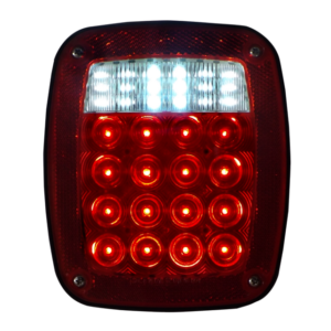 LAMPARA STOP 34 LED ROJO/BLANCO CON 3 TORNILLOS UNIVERSALES Y CABLES SIN LUZ PLACA 12V L/R