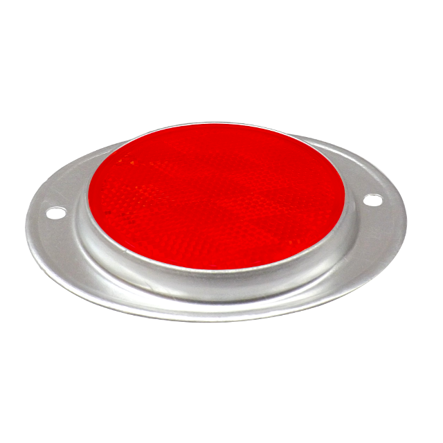REFLECTIVO REDONDO 3 3/16" ROJO CON BASE ALUMINIO 1 PCS