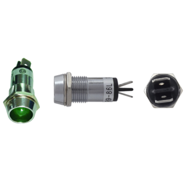 PILOTO 12V TIPO LED VERDE METALICO (O14.2mm)