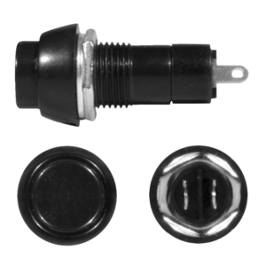 SWITCH (CAJAX10) STARTER REDONDO NEGRO (O12MM) 12V-3AMP