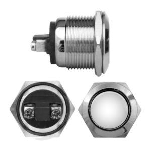 SWITCH STARTER REDONDO METALICO PLANO (O19MM) 12V-4AMP