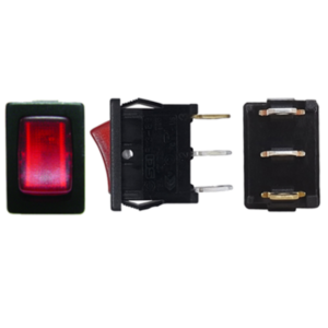 SWITCH 1 GOLPE 3P SPST ON-OFF TECLA ROJO 2X1CM 12V-16AMP