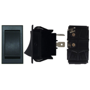 SWITCH 1 GOLPE 2P SPST ON-OFF TECLA NEGRA 4.3X2.5CM 12V-30AMP