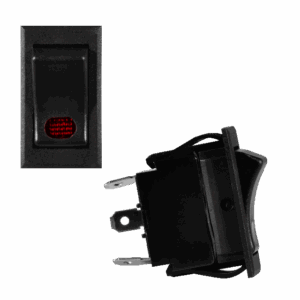 SWITCH 1 GOLPE 3P SPST ON-OFF TECLA PILOTO ROJO 4.3X2.5CM 12V-20AMP GPM
