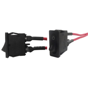 SWITCH 1 GOLPE 2P TECLA NEGRO 2X1 CM CON CABLE