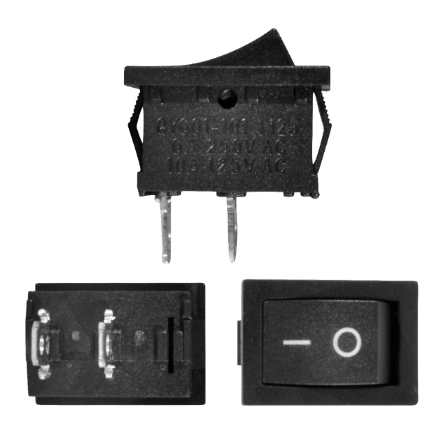 WITCH (CAJAX10) 1 GOLPE 2P SPST ON-OFF TECLA NEGRA 2X1.3CM 12V-10AMP