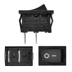 SWITCH 1 GOLPE 2P SPST (ON)-OFF TECLA NEGRA 2X1.3CM 12V-10AMP (REVERSIBLE)