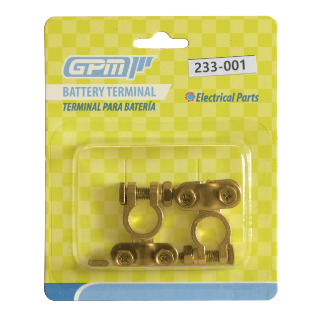TERMINAL BATERIA 13MM ZINC DORADO 65G SET 2PCS HYUNDAI-KIA-RENAULT-HONDA- EMPAQUE BLISTER
