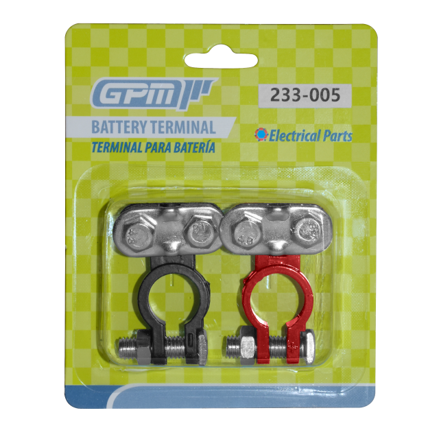 TERMINAL BATERIA 18MM ZINC ROJO Y NEGRO 115G SET 2PCS- EMPAQUE BLISTER