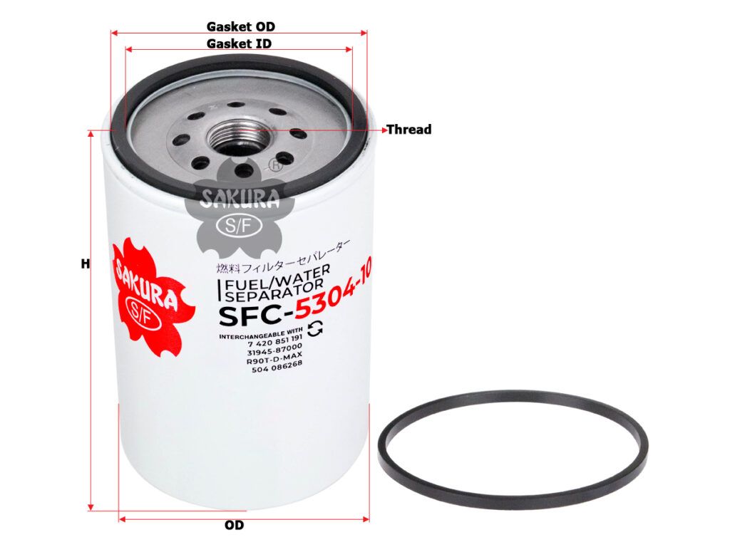 FILTRO SEPARARADOR DE AGUA DEL COMBUSTIBLE  HYUNDAI COUNTY HD78D HD65D MERCEDES DEUTZ 04291642 BOMAG VOLVO IVECO DOOSAN  ALLIANCE  ABPN122R50418 RACOR S3226P FREIGHTLINER CL120 COLUMBIA M2 10