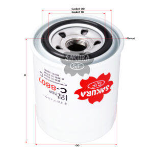 FILTRO DE ACEITE FLUJO COMPLETO, ENROSCABLE HAKO, HITACHI, HYSTER, JOHN DEERE, KOMATSU, MITSUBISHI, YALE, YANMAR
