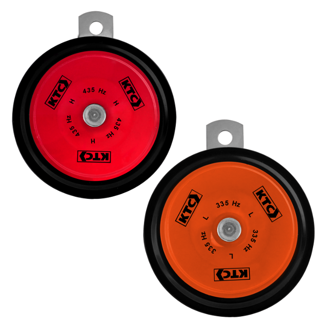 PITO 12V 91MM TIPO DISCO COLORES (ROJO-NARANJA) (JGOX2) 105dB-118dB